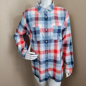 The North Face Women's Plaid Cotton Button Down Shirt~Size XL